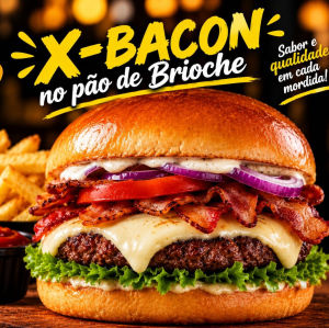 imagem do produto X-Bacon salada Burguer Artesanal com carne de hamburguer de 120g