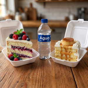 imagem do produto Musse de Limão Siciliano com Frutas Vermelhas + Torta Pudim + Água 500ml
