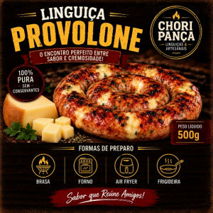 imagem do produto Linguiça Artesanal Provolone / Pacote 500 gramas 