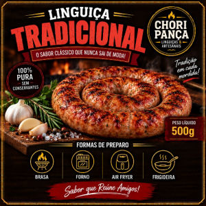 imagem do produto Linguiça Artesanal Tradicional / Pacote 500 gramas