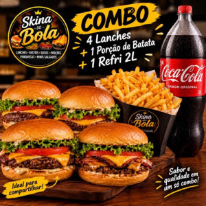 imagem do produto 4 X Bacon + Batata + Refri 2L