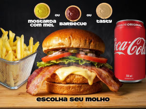 imagem do produto Combo Chicken Burger Salad Bacon + Coca cola 350 ml + Fritas